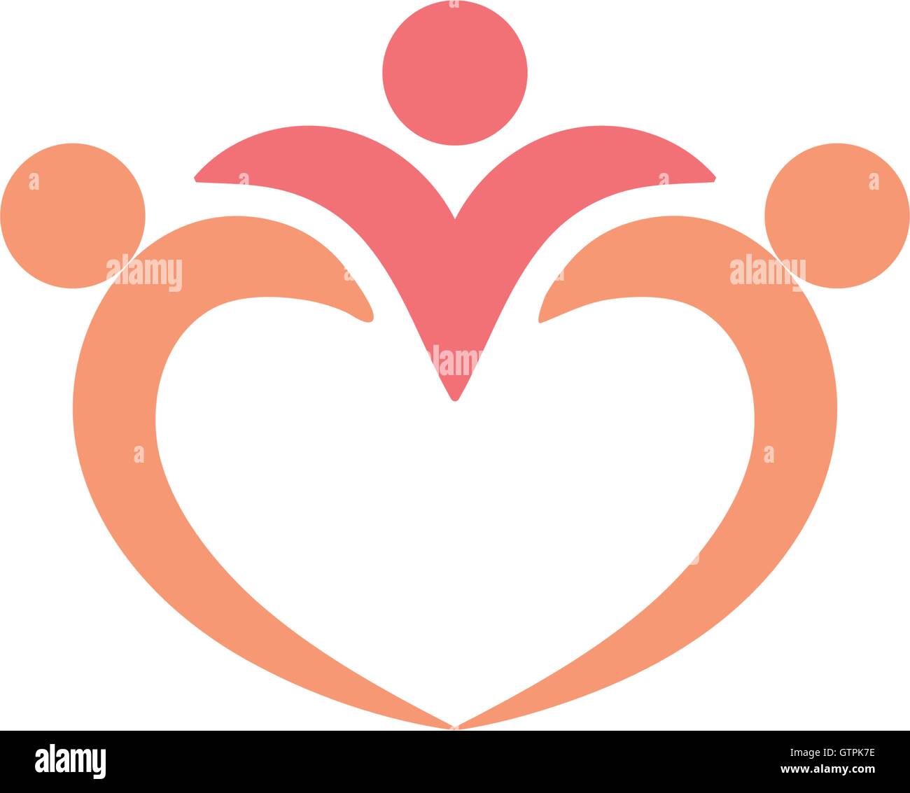 Isolated Abstract Pink Color Heart Shape Vector Logo Crown