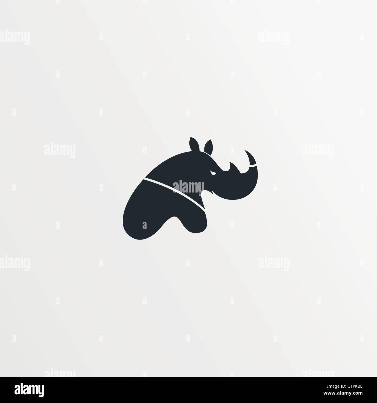 Flat style logo, icon template. Rhinoceros design, rhino icon. Logo vector. Logo template. Rhinoceros design. Rhino template. Lo Stock Vector