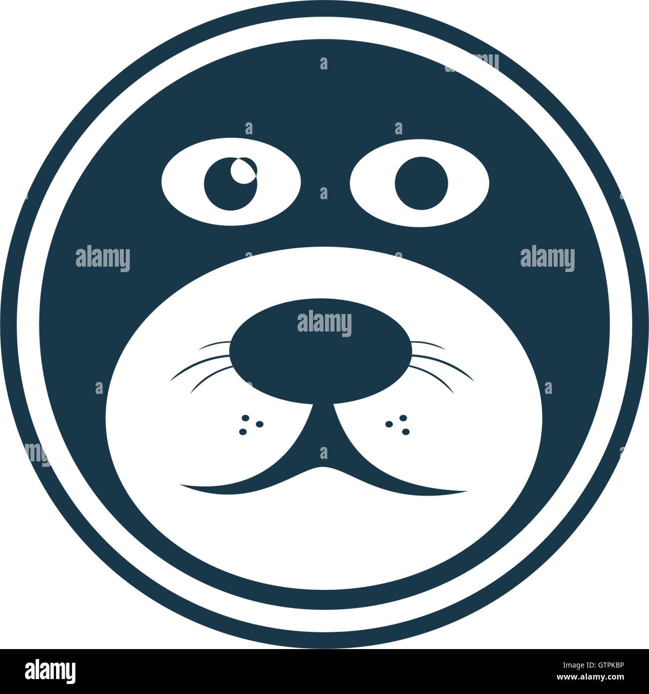 Seal face isolated logo. Vector abstrct icon. Universal blue color logo