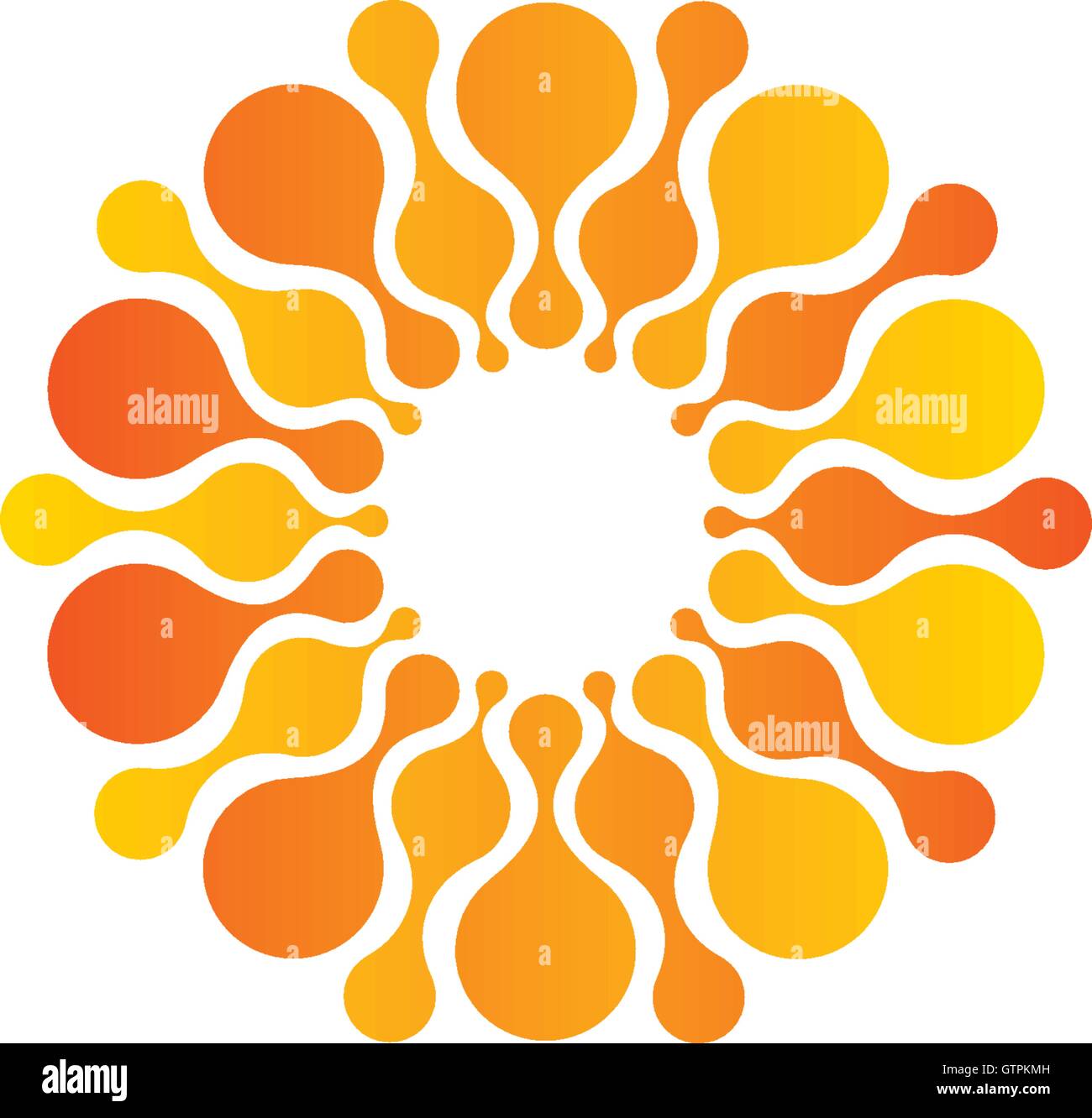 Vector isolated sun logo design template. Abstract dots symbol. Icon