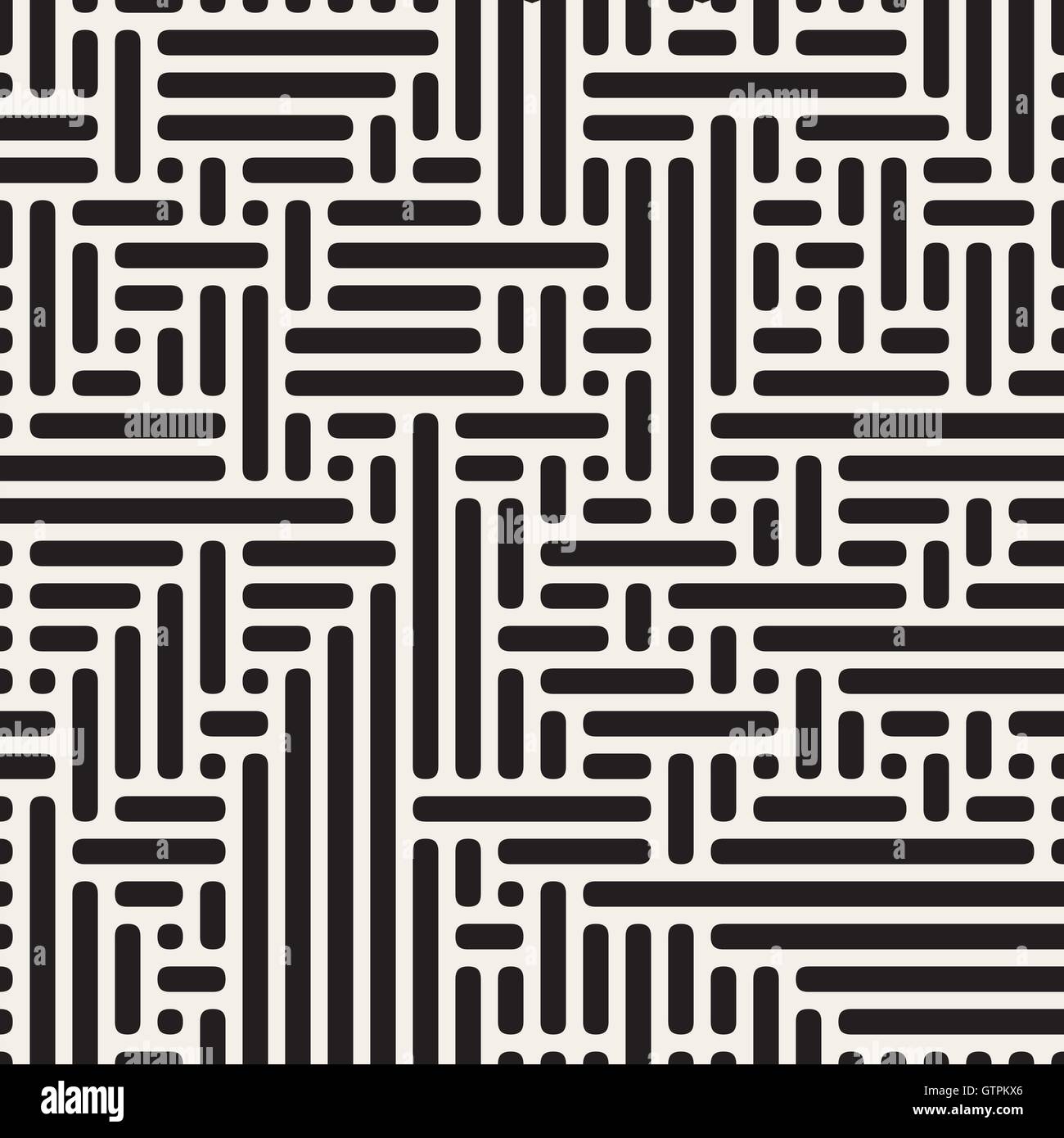 Vector Seamless Rounded Irregular Lines Pattern Stock Vector Image