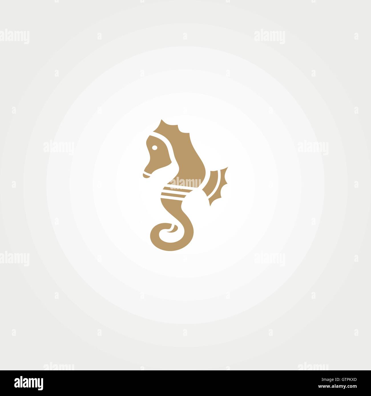 Fun, beauty, children, isolated sea horse, hippocampus. Abstract vector shape. Flat, elegant, classic, royal, luxury, silhouette Stock Vector