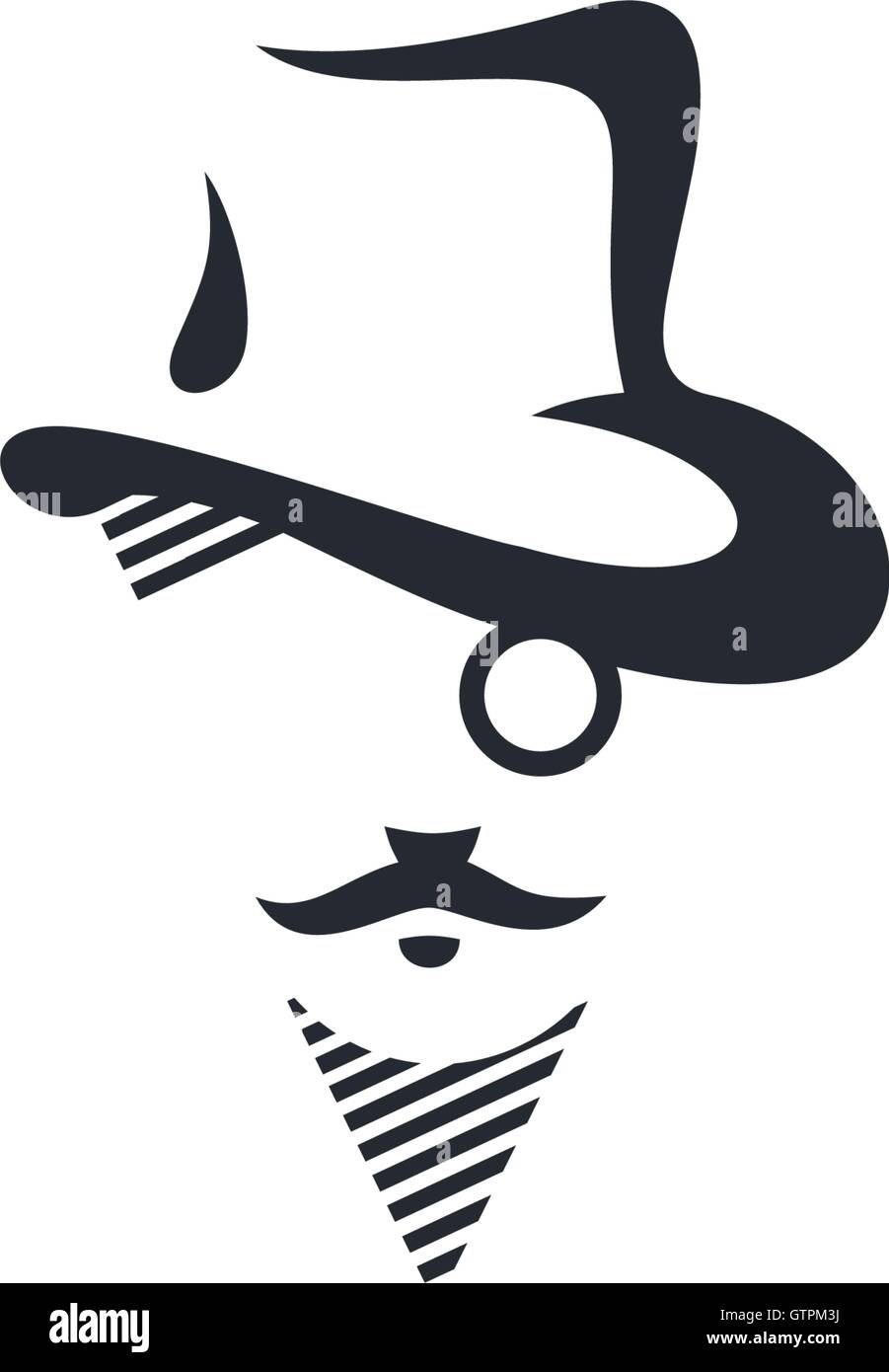 Gentleman logo. Gentleman isolated on white background. Gentleman vector icon illustration. Gentleman isolated vector. Gentleman Stock Vector