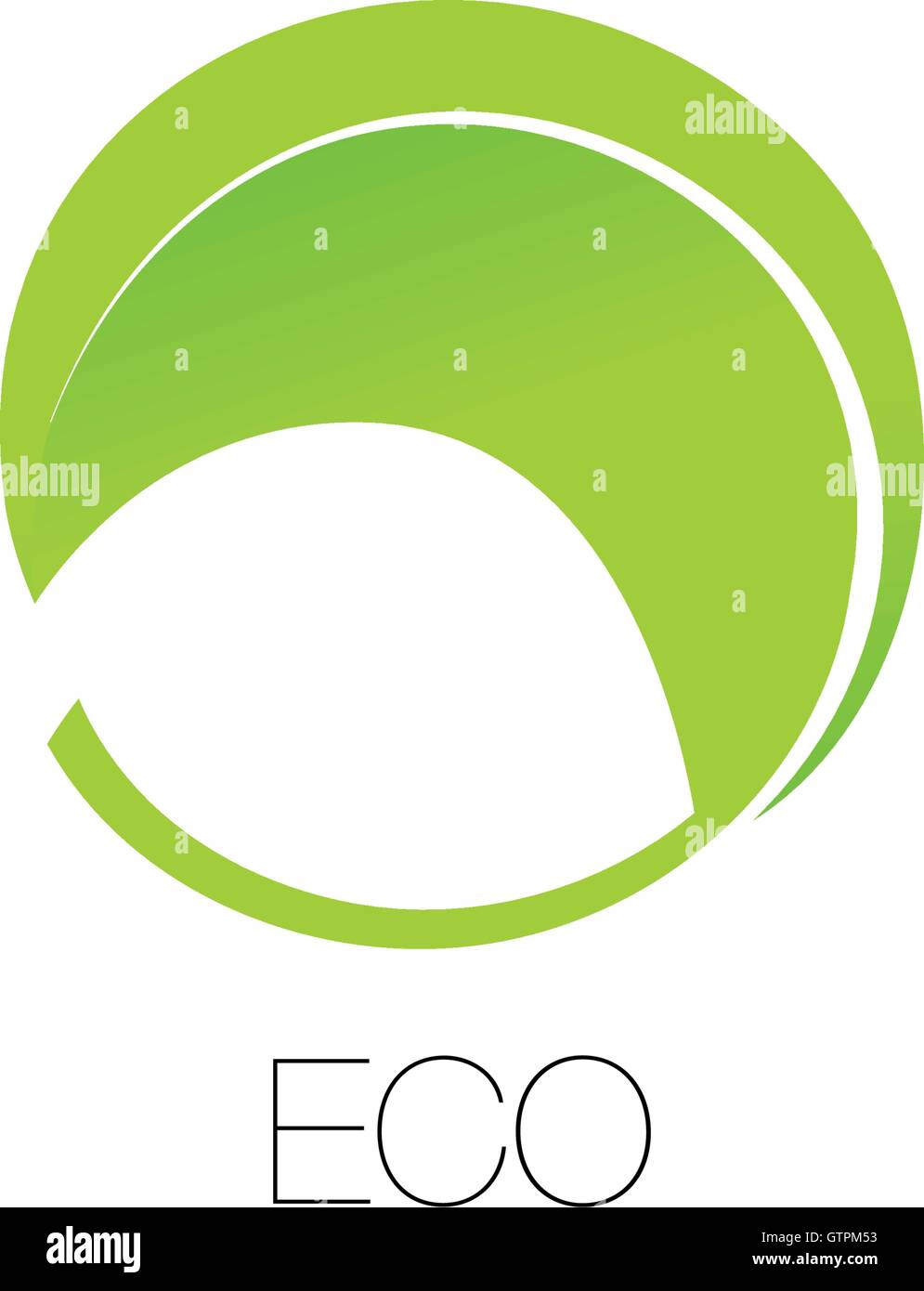 Isolated abstract green color vector logotype. Round shape logo. Minimalistic leaf icon. Natural element. Stock Vector