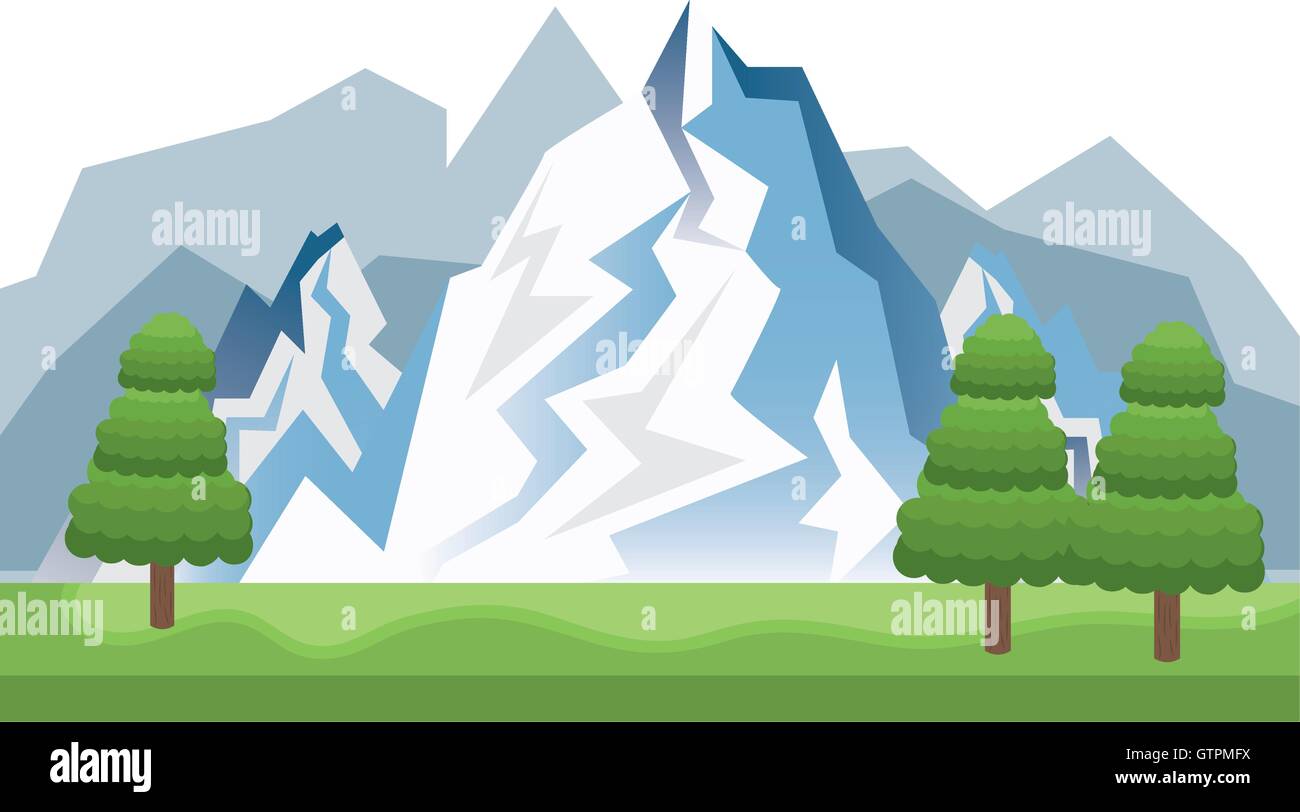 winter landscape mountains Stock Vector Image & Art - Alamy