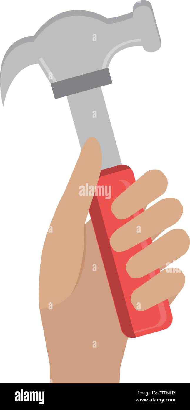 hand holding a hammer tool Stock Vector Image & Art - Alamy