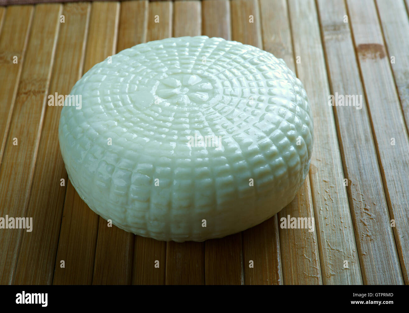 Traditional Caucasian homemade cheese sulguni.close up Stock Photo
