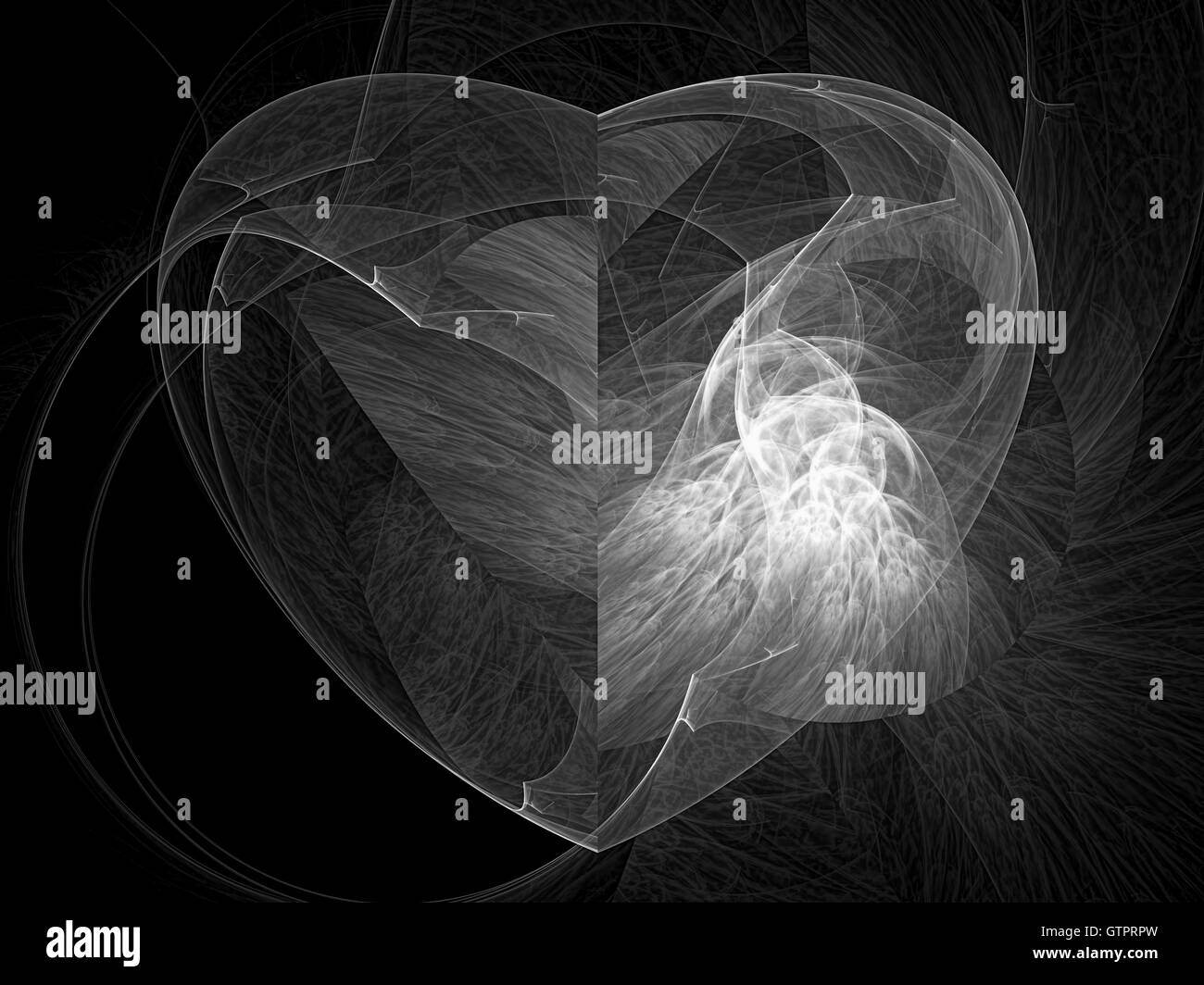 Abstract black heart Black and White Stock Photos & Images - Alamy