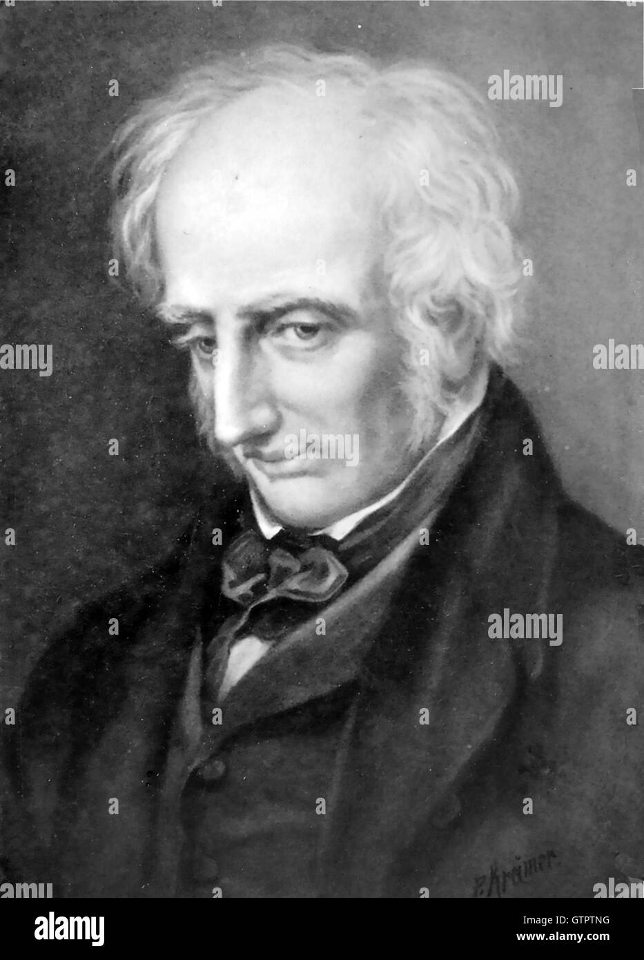 WILLIAM WORDSWORTH (1770-1850) English Romantic poet. A German illustration based on the 1842 oil painting by Benjamin Haydon Stock Photo