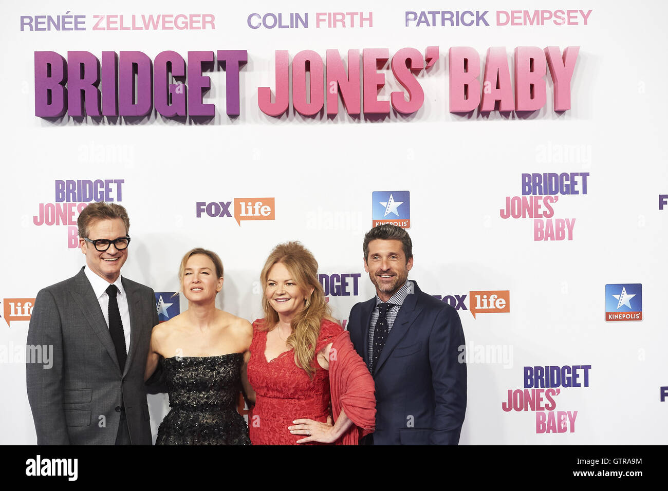 Madrid, Spain. 9th Sep, 2016. Colin Firth, Renee Zellweger, Patrick Dempsey, Sharon Maguire attended'Bridget Jones' Baby' premiere at Kinepolis Cinema on September 9, 2016 in Madrid Credit:  Jack Abuin/ZUMA Wire/Alamy Live News Stock Photo