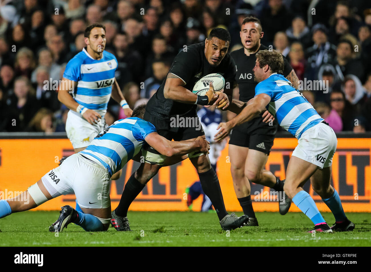 Hamilton, New Zealand. 10th Sep, 2016. The Rugby Championship, New Zealand  All Blacks versus Argentina Pumas. All Blacks flanker Jerome Kaino in  action during Round 3 of the Rugby Championship FMG Stadium