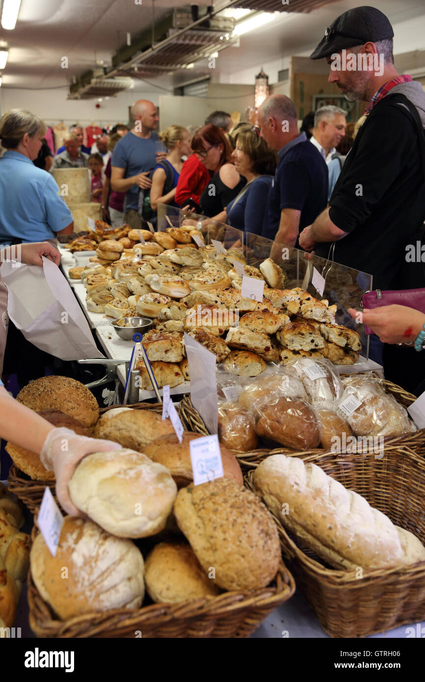 Bread stall at the Brixham Fishstock Festival, Brixham, Devon, UK. Stock Photo