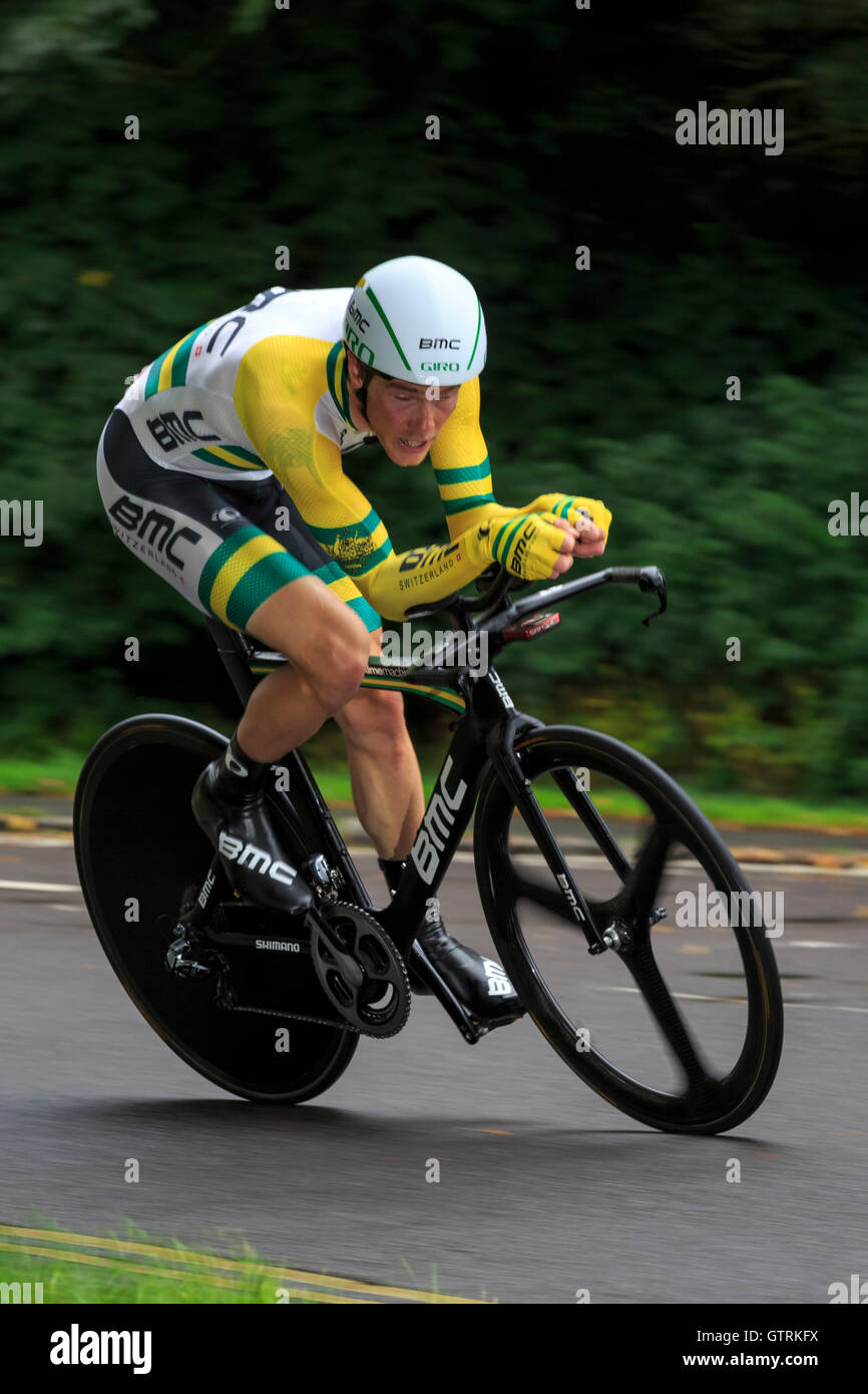Bristol, UK, 10 September 2016. Tour of Britain 2016 - Stage 7a: Bristol  Individual Time Trial. Rohan Dennis (BMC), the current Australian Nation  Time Trial Champion, competes in the 14.2km individual time