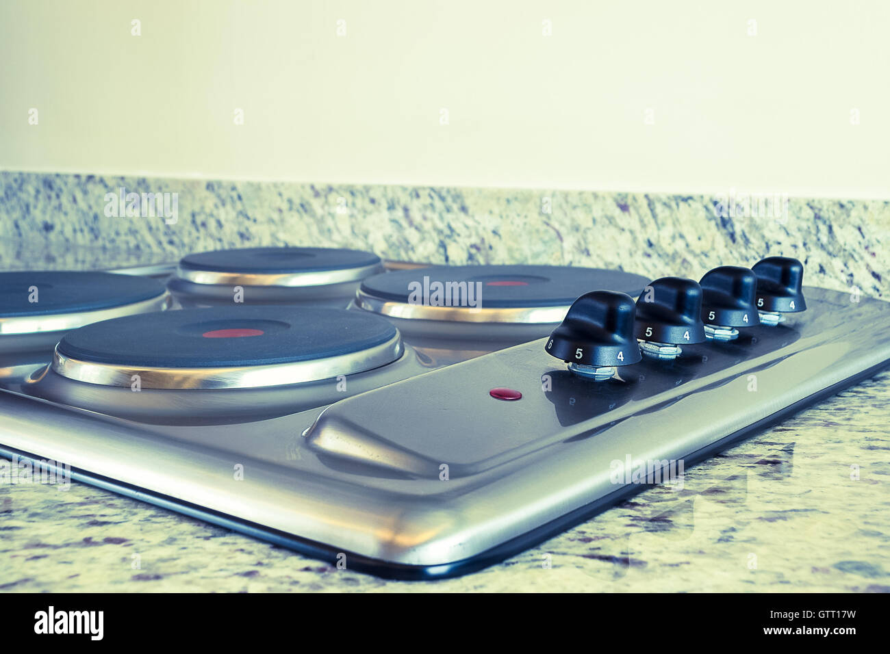 Four electric elements on a stove Stock Photo Alamy