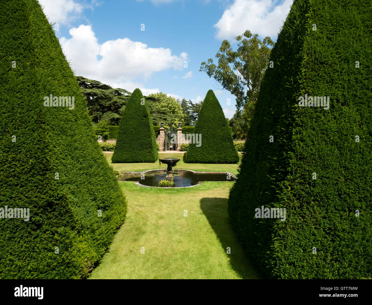 The Great Court garden, Athelhampton House, Dorchester, Dorset, England