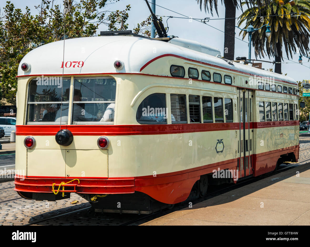 Electric Trolley in San Francisco near Ferry Building Stock Photo Alamy
