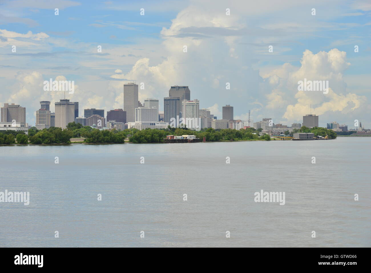 The skyline of New Orleans on a September morning, Weather is overcast