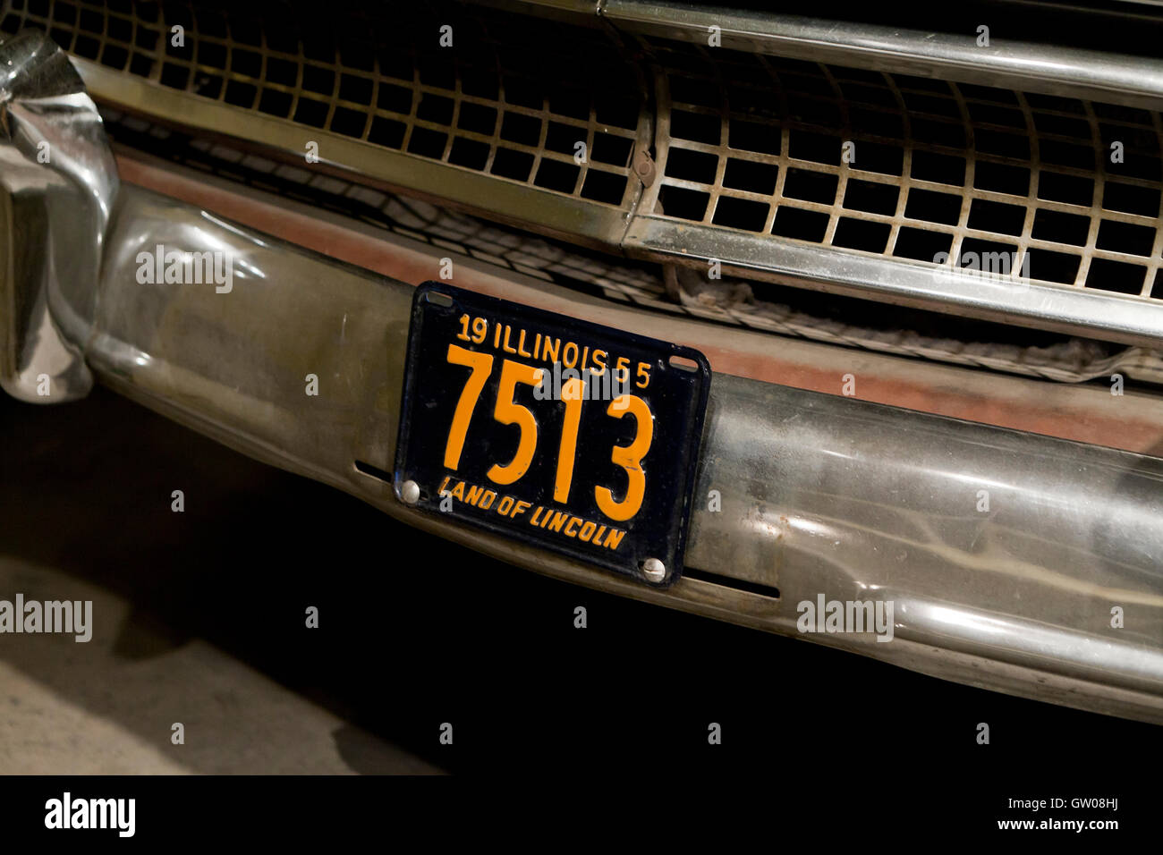 Antique Illinois license plate, circa 1955 - USA Stock Photo