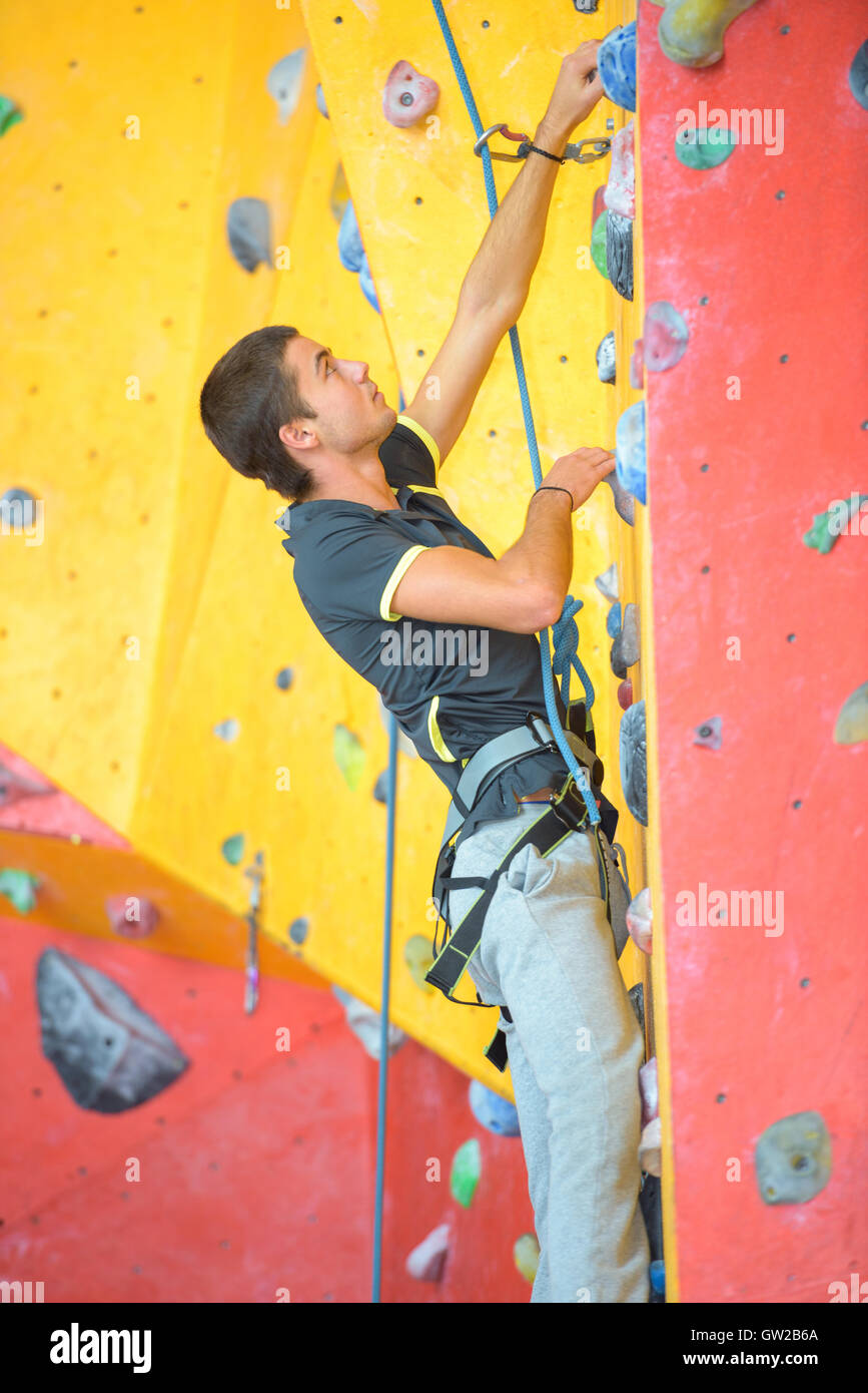 wall climbing activity Stock Photo Alamy