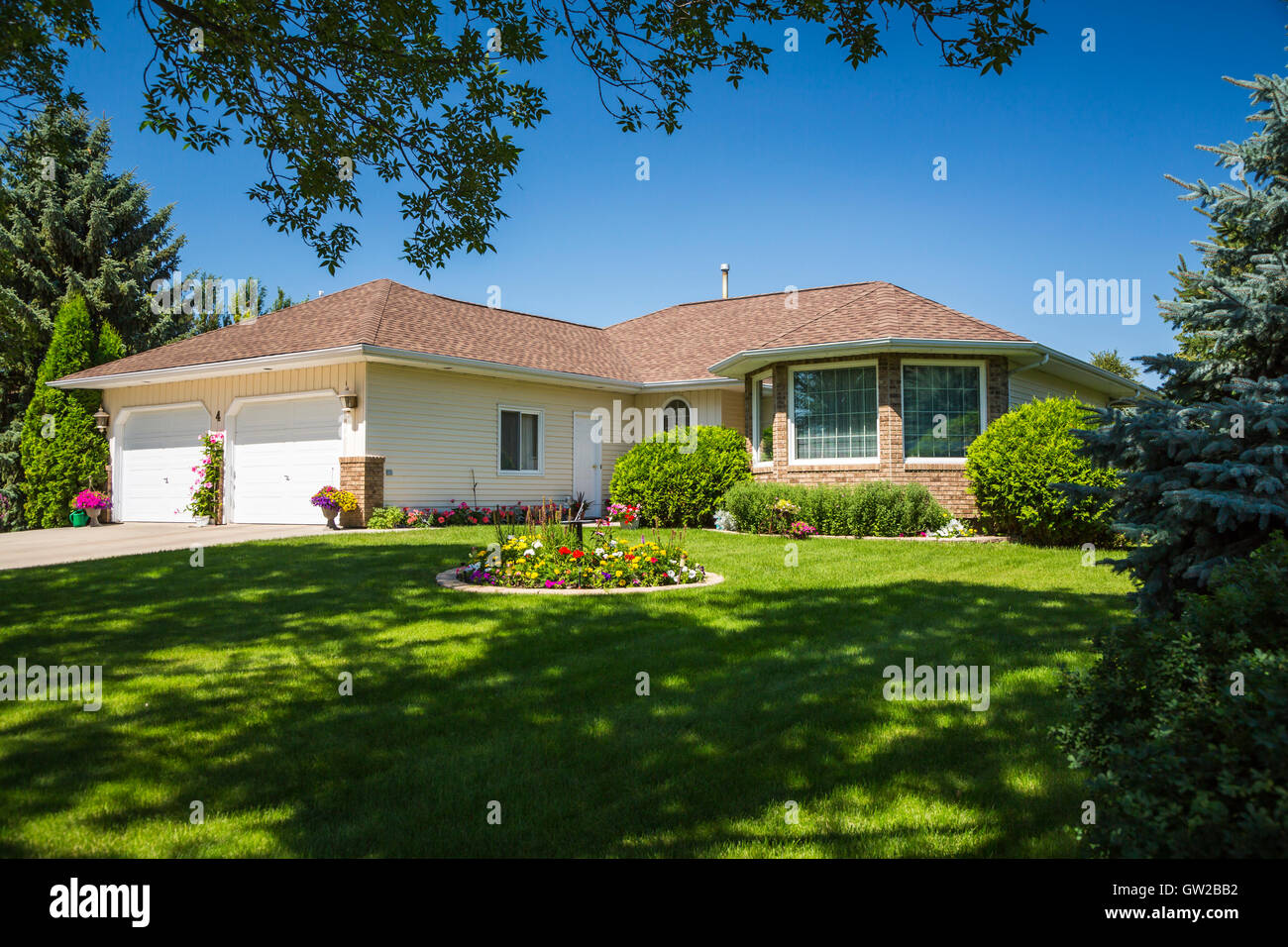 A modern family home in Winkler, Manitoba, Canada. Stock Photo