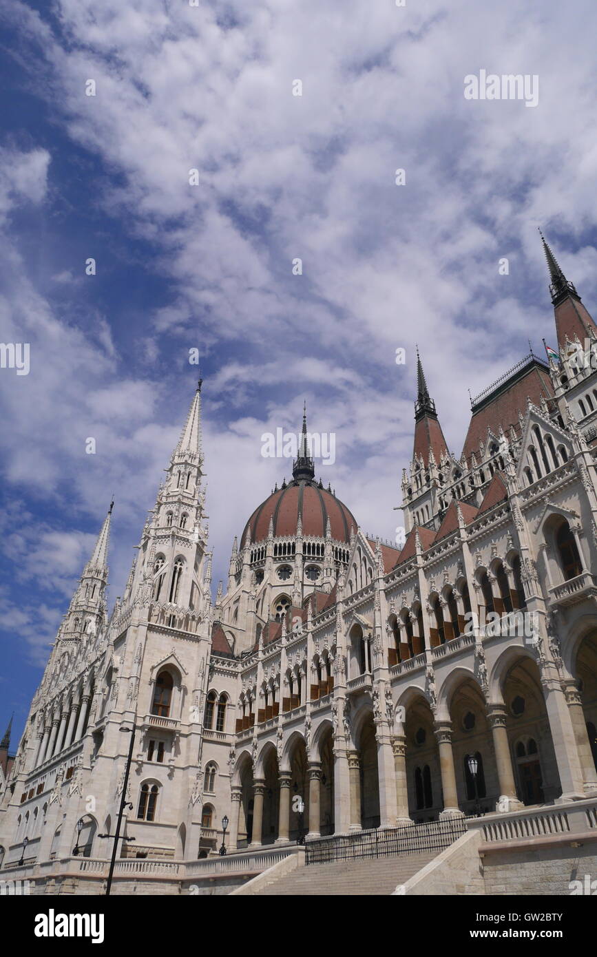 Parliament building, designed in a blend of architectural styles, by Imre Steindl in 1885, Budapest, Hungary Stock Photo