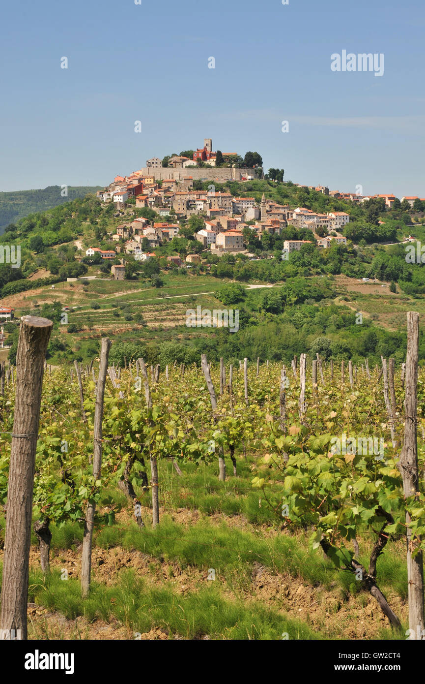 Medieval town Motovun on a top of a hill, Croatia Stock Photo