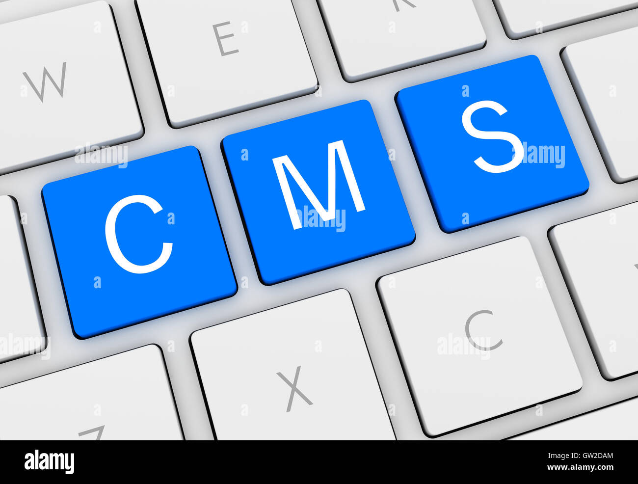 cms keyboard concept 3d illustration Stock Photo - Alamy