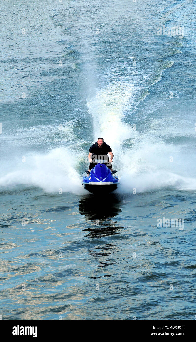 Recreational boating. / Jet skier Stock Photo
