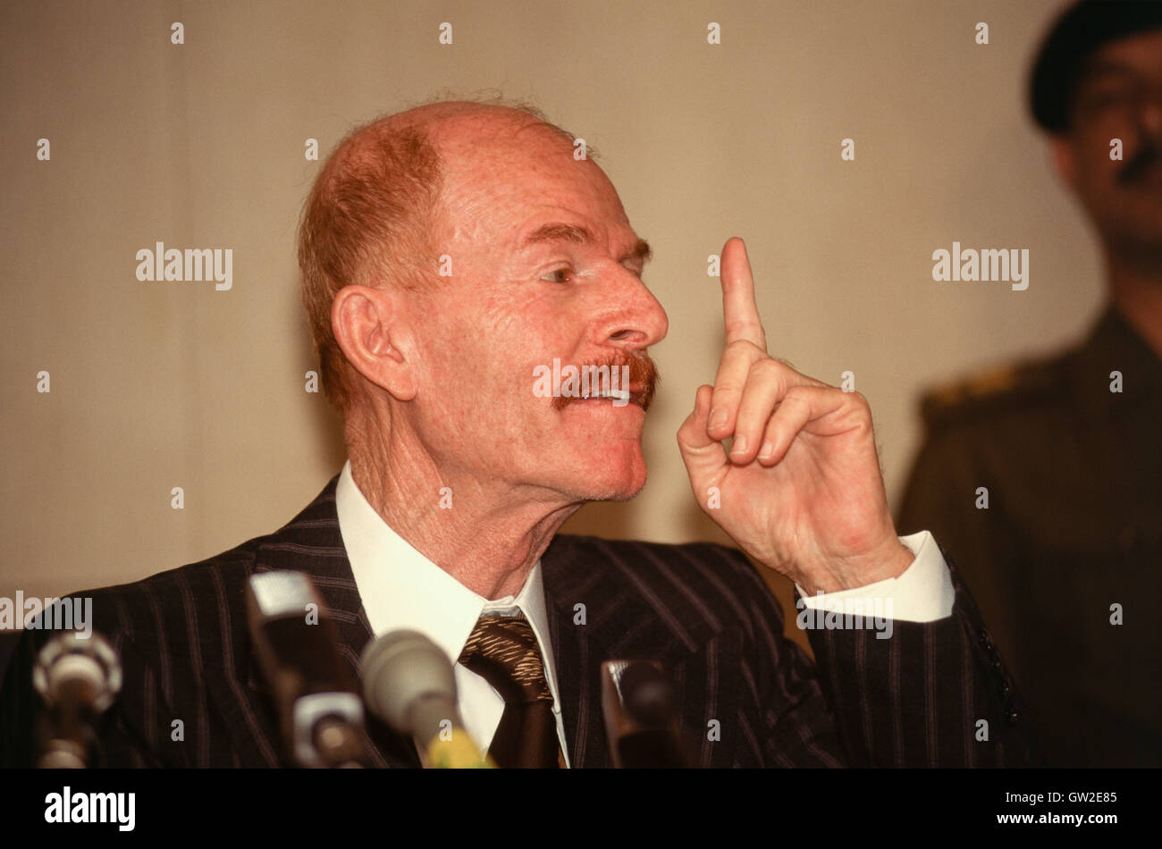 Baghdad, Iraq -- Izzat Ibrahim al-Douri in Baghdad as head of the elections committee 1990s. Stock Photo