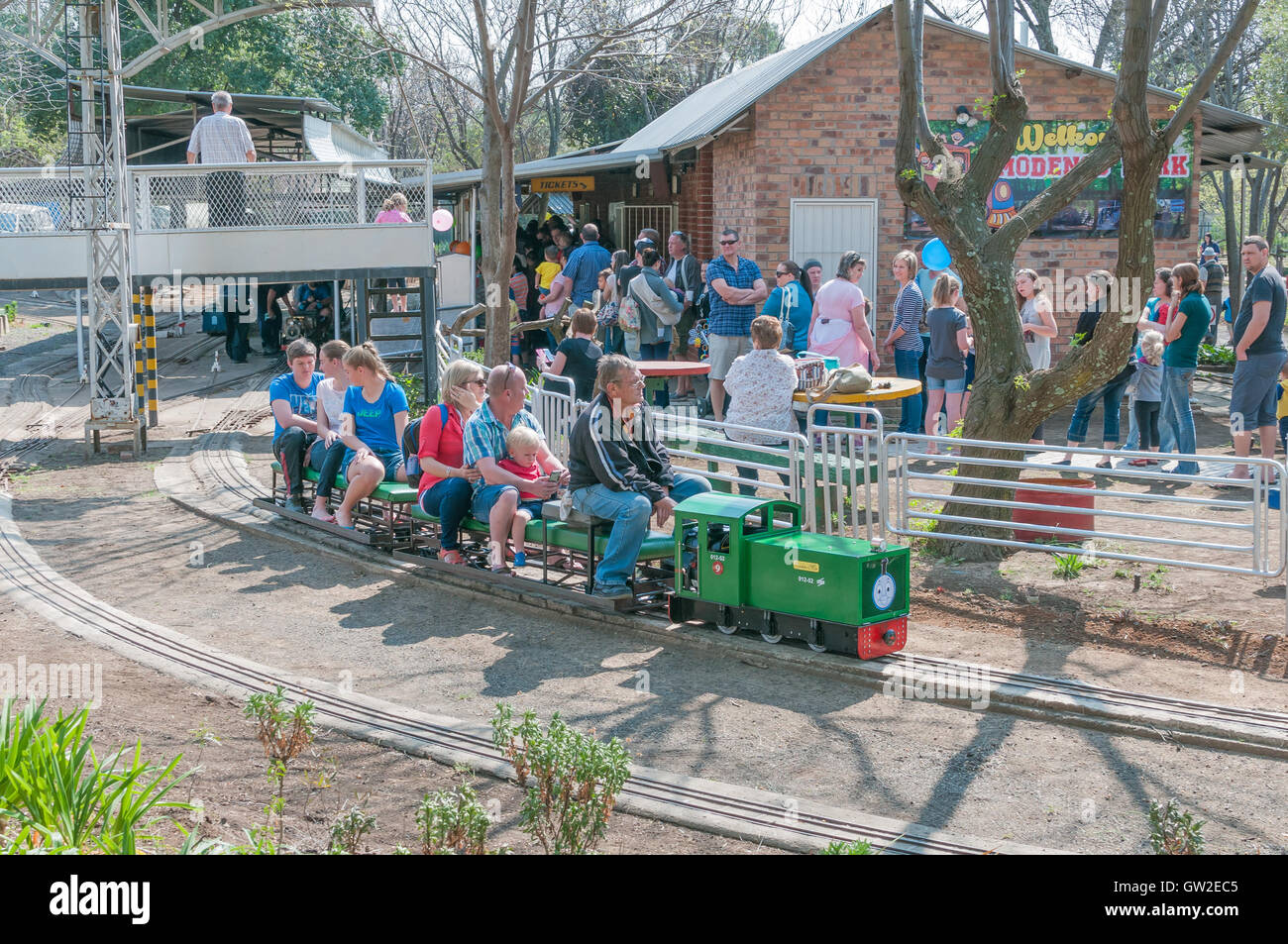 Fully working steam and diesel engines operate on a 1/4 mile circuit at