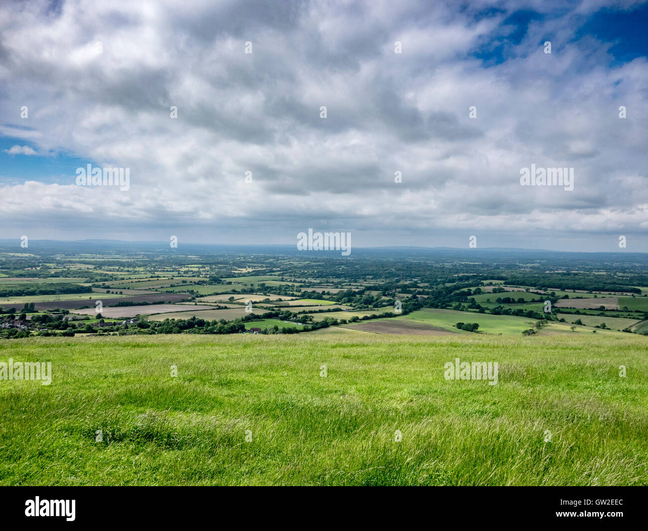 Landscape of Devil's Dyke, Sussex, South Downs Way, Brighton, England Stock Photo