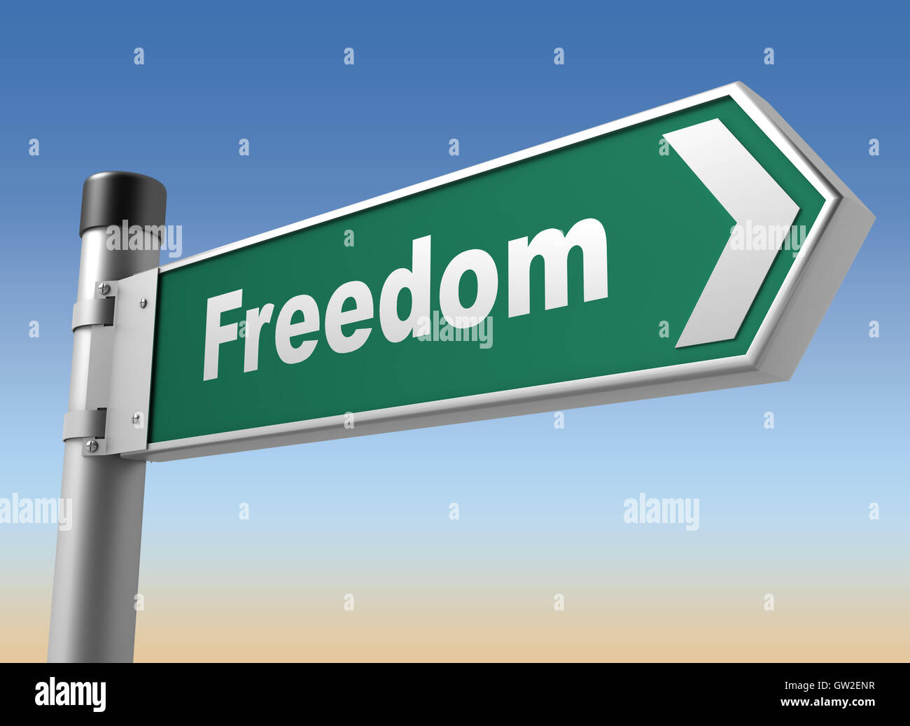 freedom road sign 3d illustration Stock Photo