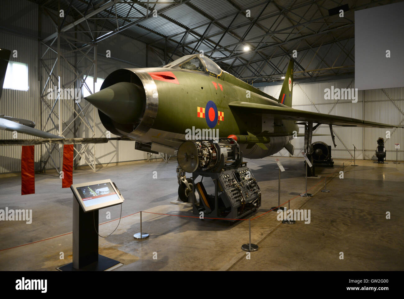 English Electric Lightning F2A (XN776) in the Military Aircraft Hanger at Scotland's National Museum of Flight at East Fortune. Stock Photo