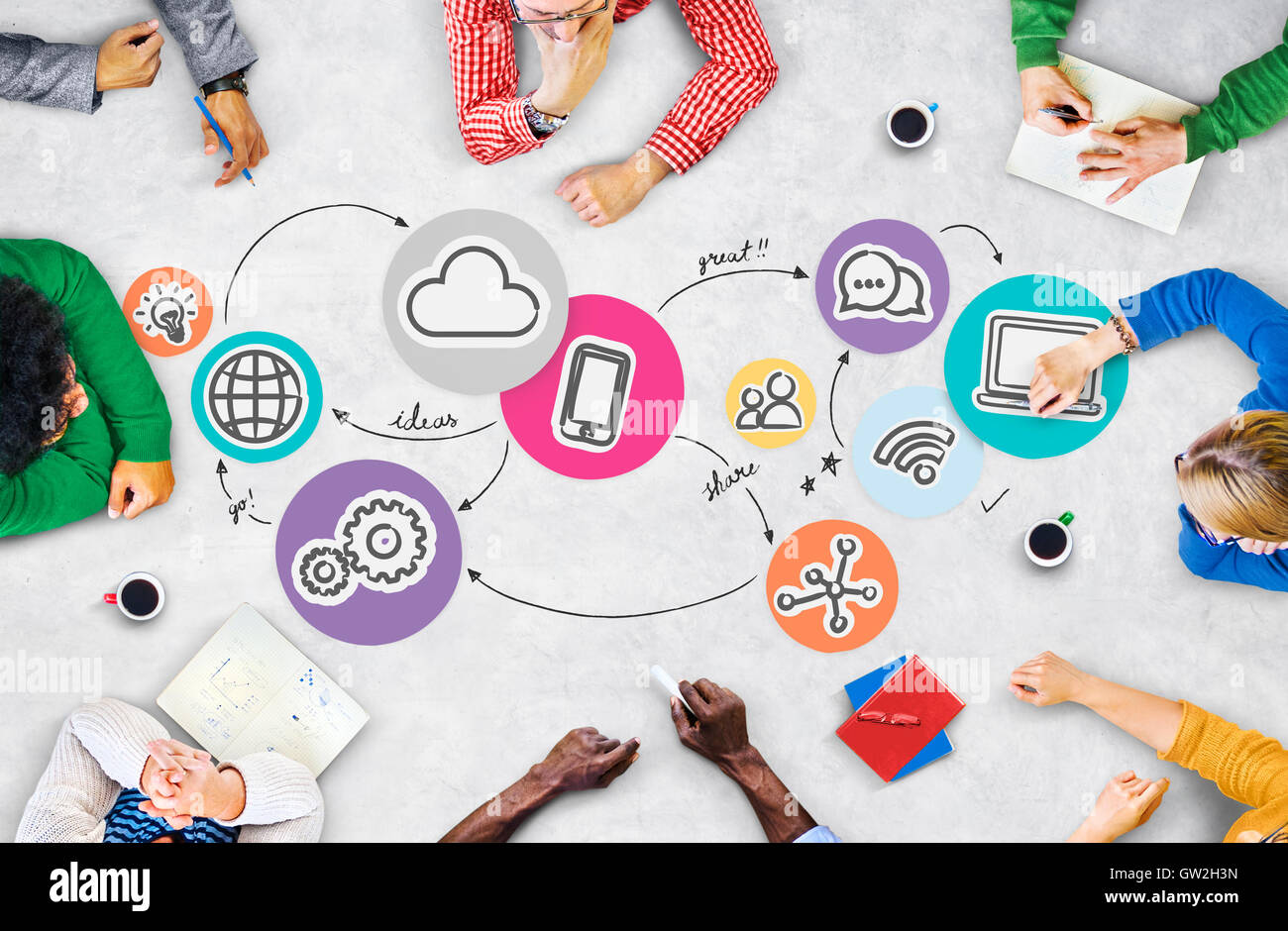 Technology Connection Digital Global Communication Icon Concept Stock ...