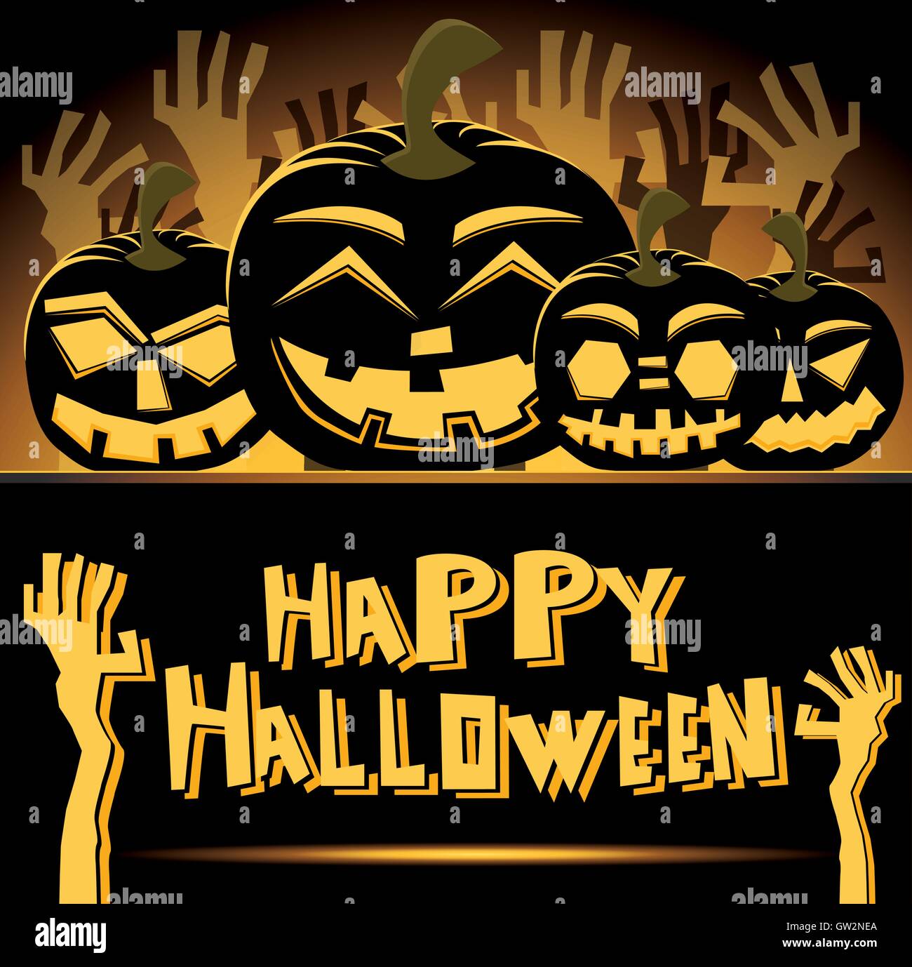 Halloween Pumpkins. Vector Illustration. Stock Vector