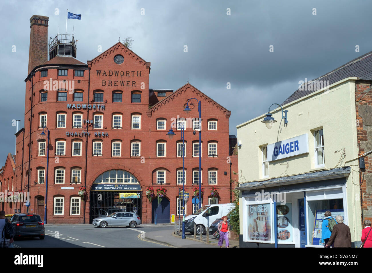 Devizes a market town in Wiltshire england UK Wadworth brewery Stock