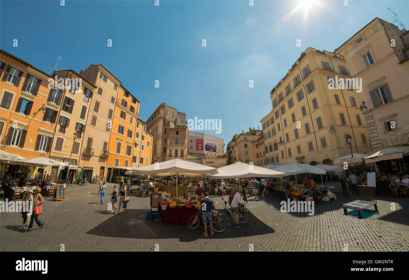 Market Square Rome A market in campo de' fiori in Rome, Italy, Europe Stock Photo - Alamy