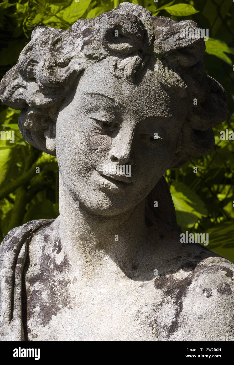 Ancient statue of Demeter, goddess of harvest, agriculture, nature and seasons in greek religion and mythology. Sculpture Stock Photo