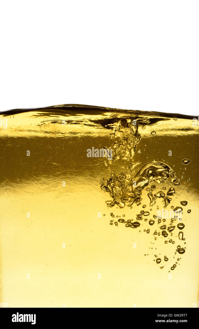 Background of pouring oil on a white background with space for text