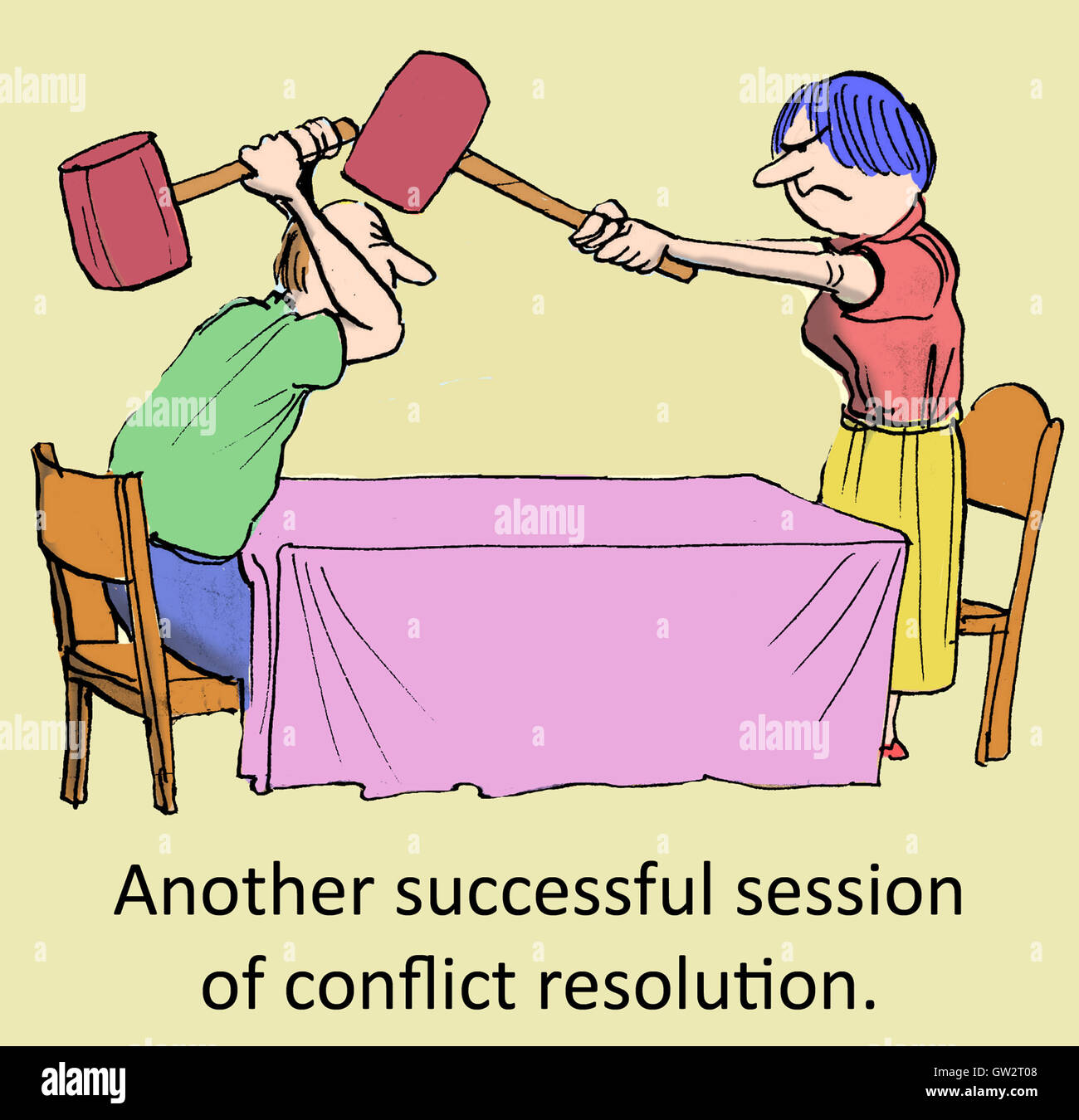 Conflict Resolution Cartoon High Resolution Stock Photography and