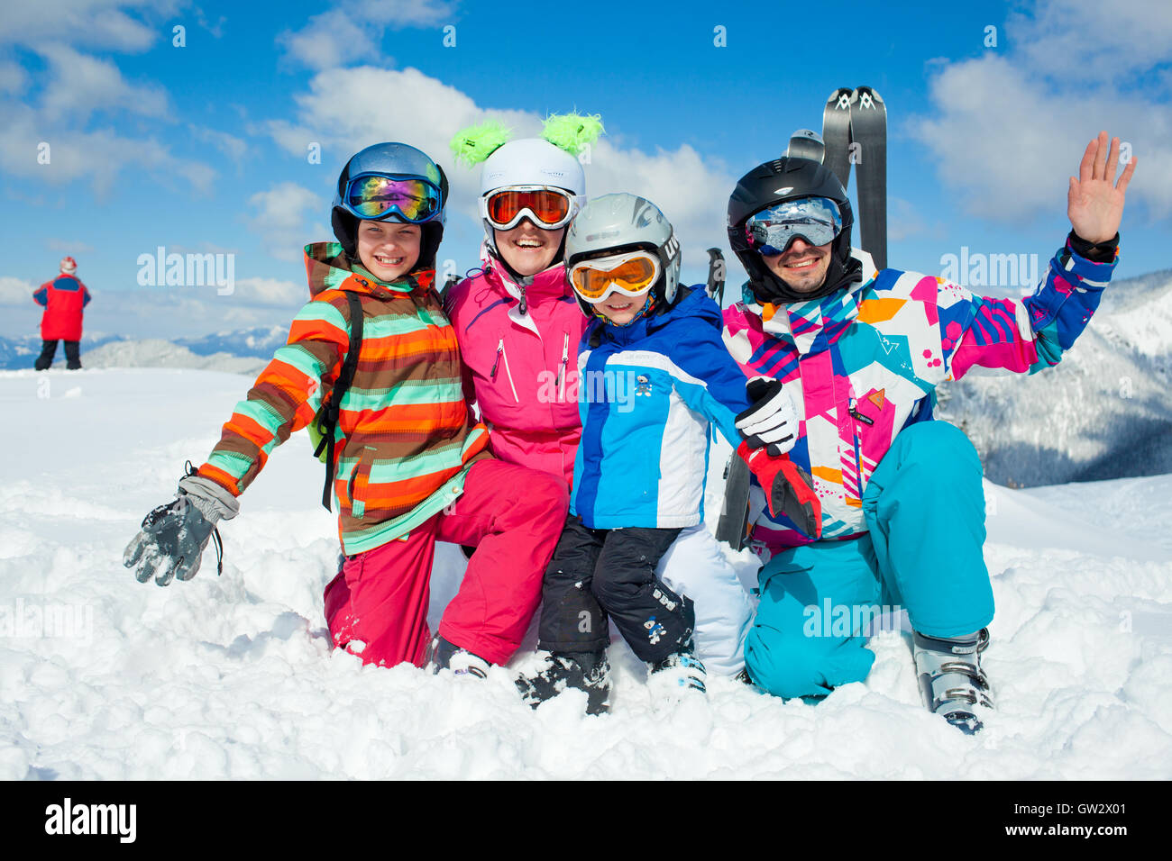 Ski fun. Family fun Winter. Ski fun friends.