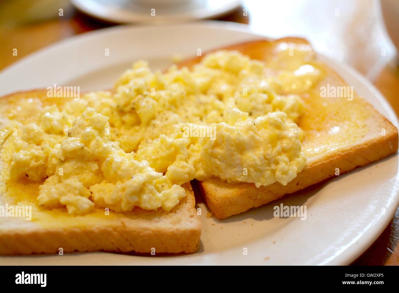 Scrambled Egg And Toast Stock Photo Alamy