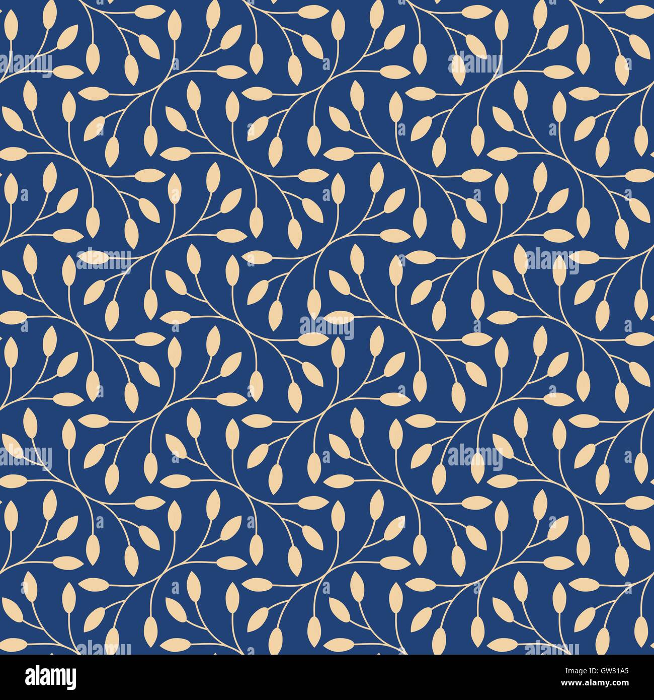 Seamless leaves pattern on blue background Stock Vector Image & Art - Alamy
