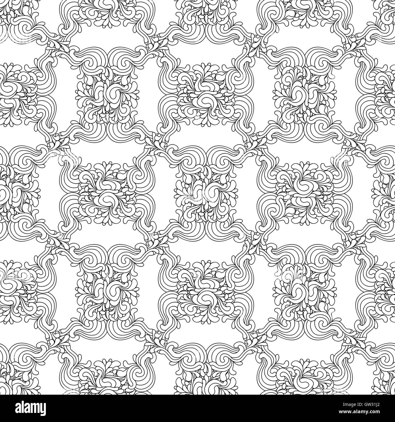 Seamless decorative zentangle graphic pattern on white background Stock Vector