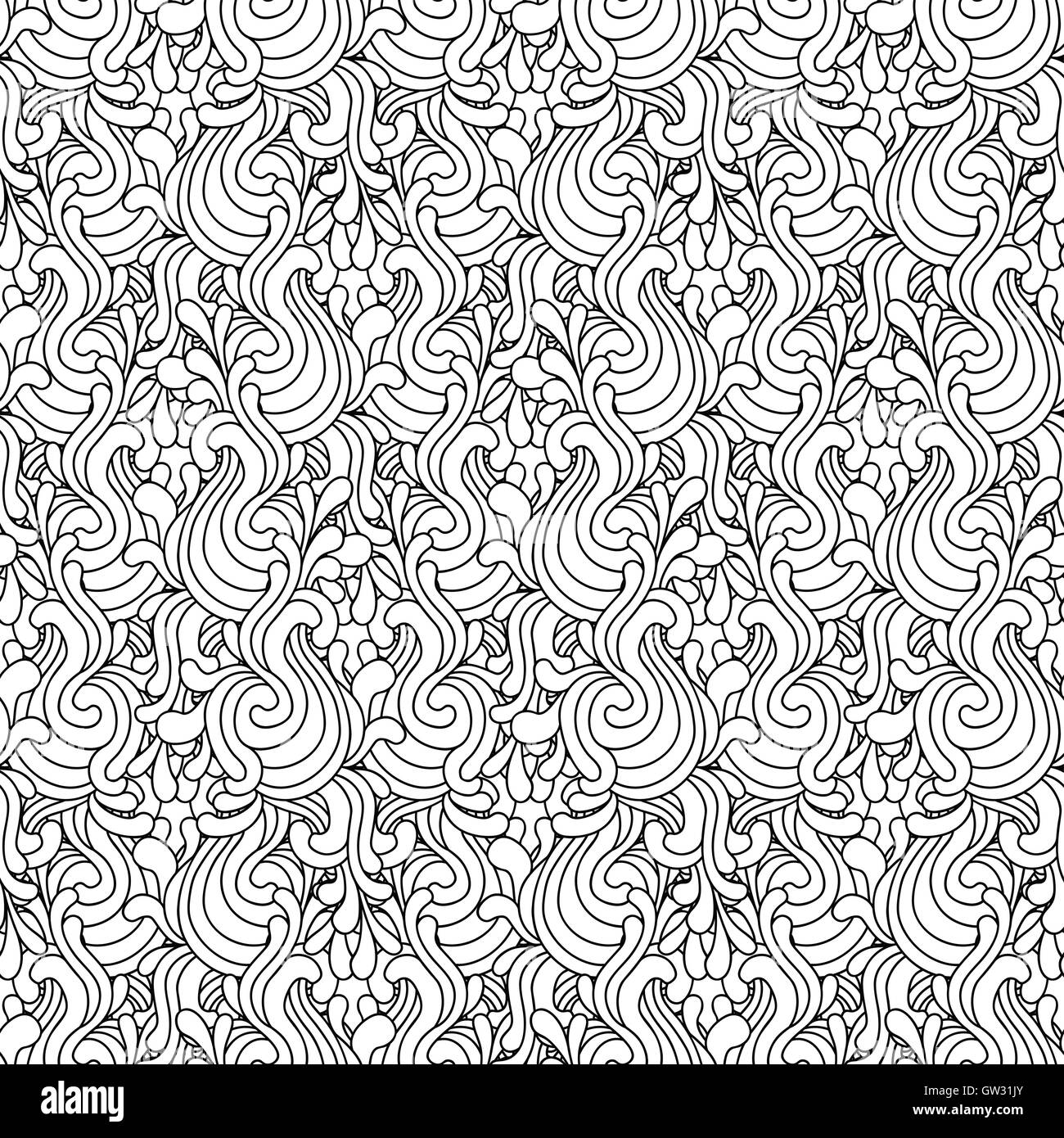 Seamless decorative zentangle graphic pattern on white background Stock Vector