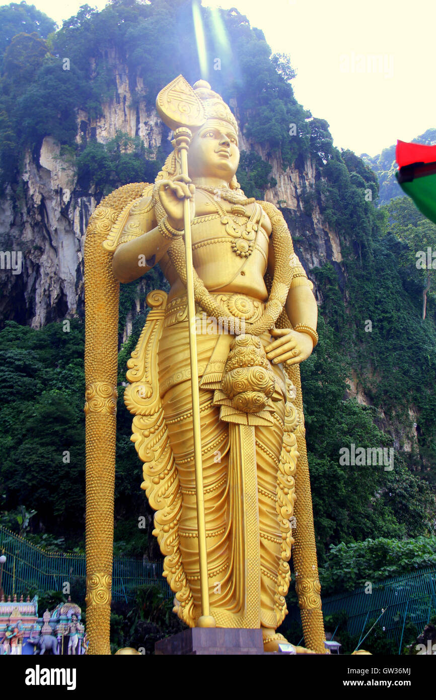 Golden statue in Batu cave Malaysia Stock Photo Alamy