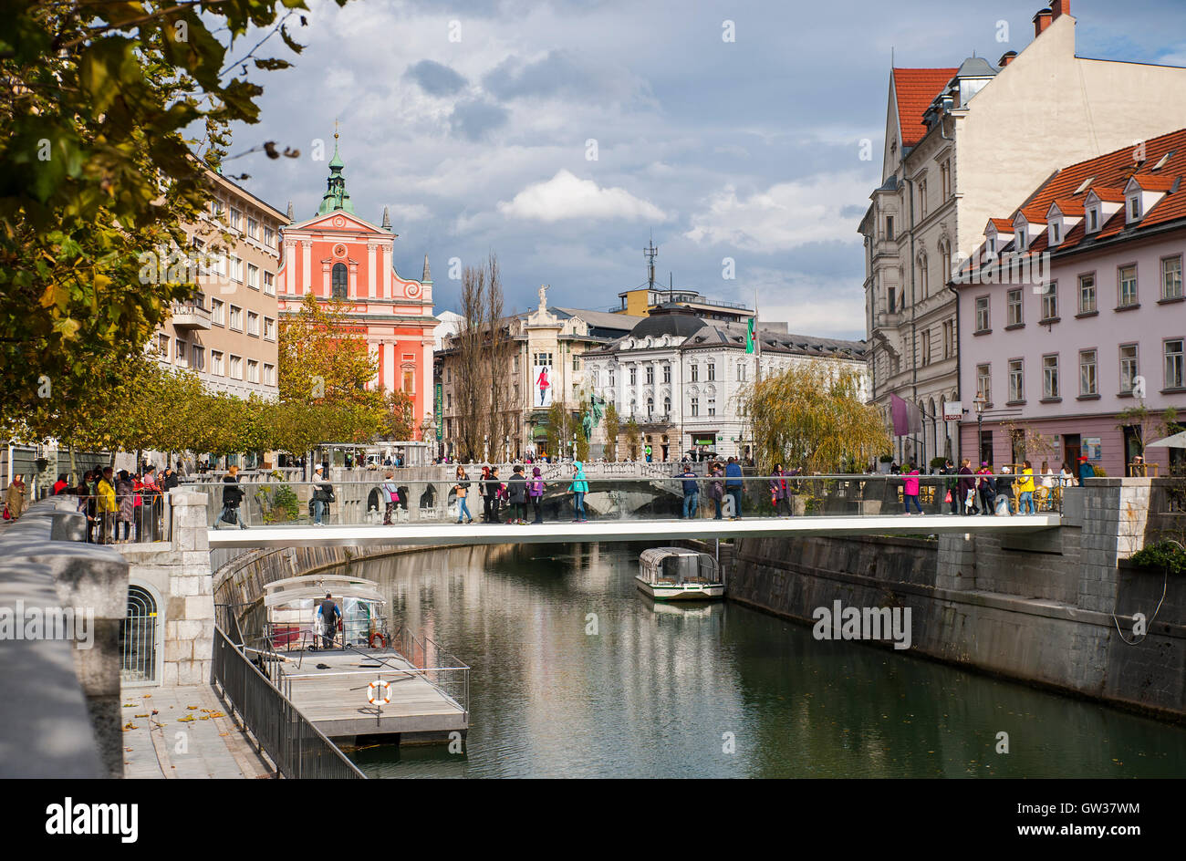 Three bridges, Ljubljana, Slovenia Stock Photo