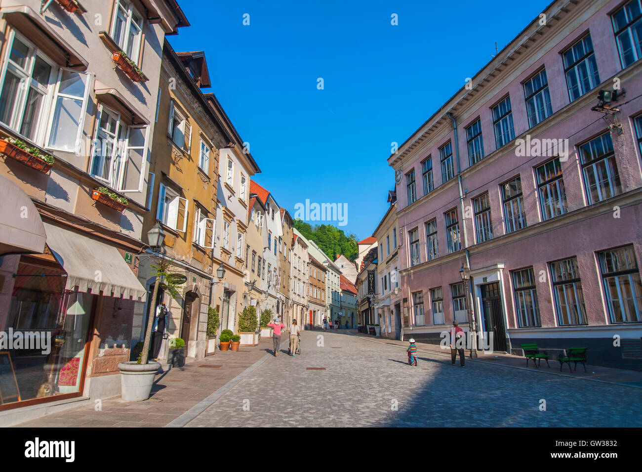 Capital of Slovenia, Ljubljana, Central Europe Stock Photo