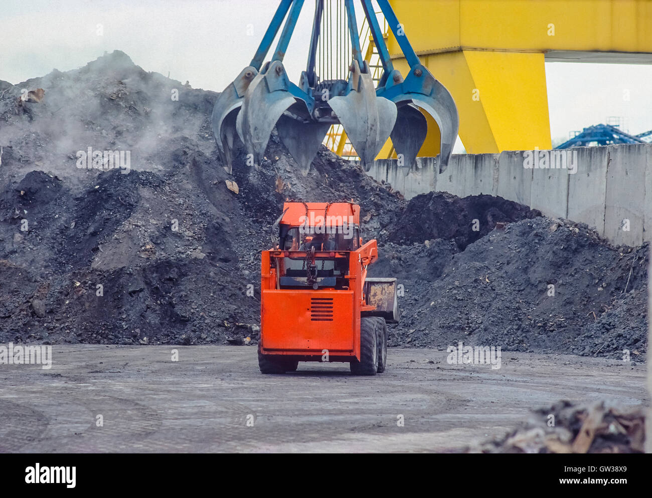 Activity on a recycling yard in the Port of Nürnberg, Germany. Stock Photo