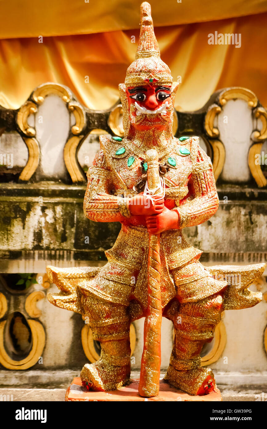 Traditional Thai style art sculpture in temple Stock Photo